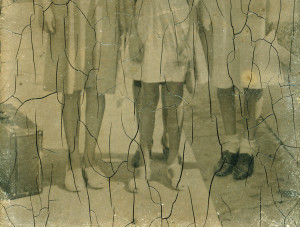 Tintype with cracked emulsion