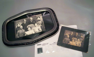 Mounted, torn photo with new negative of restoration & framed print